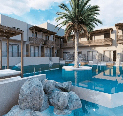 Hotel Aphrodite Beach Club Ansicht Pool mit Anlage
